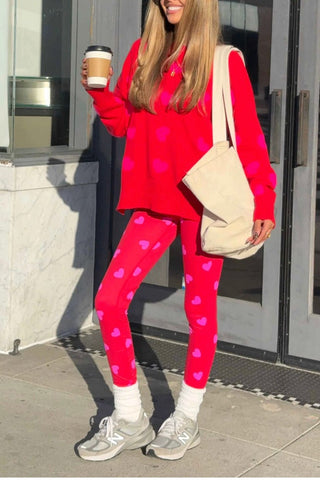Piper Legging - Royal Red Hearts