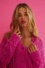 Teagan Cardigan - Electric Pink Cable *Restocks in April
