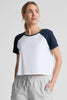 Featherweight Colorblock Tee - Cloud White Navy