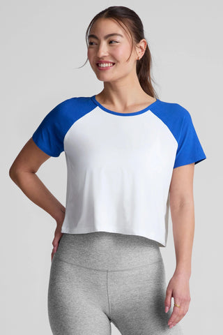 Featherweight Colorblock Tee - Court Blue White