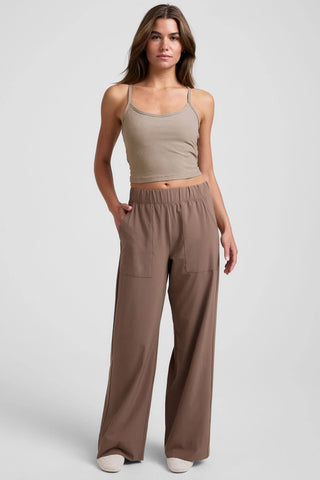 Easy Wide Leg Trousers - Khaki