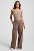 Easy Wide Leg Trousers - Khaki