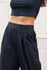 Elasticated Wide Leg Pants - Navy