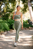 New Moves High Waisted Midi Legging - Grey Sage Cloud White