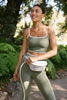 New Moves High Waisted Midi Legging - Grey Sage Cloud White