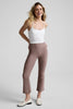 Pintuck Kick Flare High Waisted Pant - Rosey Taupe