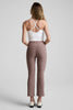 Pintuck Kick Flare High Waisted Pant - Rosey Taupe