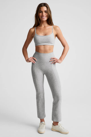 Pintuck Kick Flare High Waisted Pant - Silver Mist
