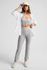 Pintuck Kick Flare High Waisted Pant - Silver Mist