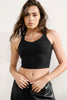 Twist Through Cropped Tank - Black