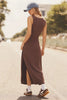 Around the World Front Twist Dress - Espresso