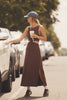 Around the World Front Twist Dress - Espresso